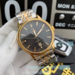 New Clone Omega De Ville Two Tone Black Dial Watch 42mm